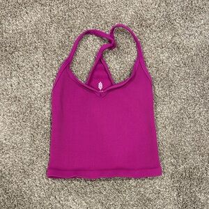 FP Movement by Free People - Magenta Ribbed v-neck Cami, razor back, size XS/S
